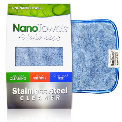 Nano Towels Stainless Steel Cleaner | Blue with Dark Blue Trim 7x16 (1pc)